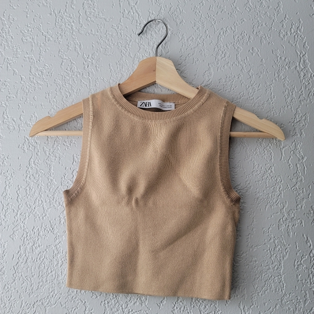 Zara Tan Sleeveless Top